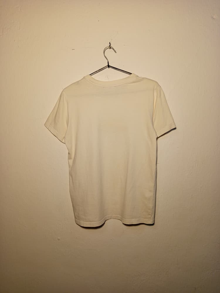 SPIRAL STORE cream cotton blend t-shirt with short sleeves and crew neck.